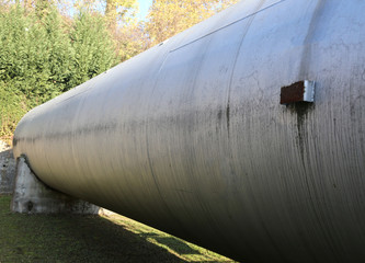 Gas storage tanks in an wide industrial area.