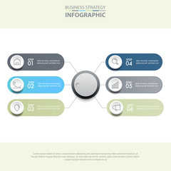 6 steps modern and clean Business Infographics design template