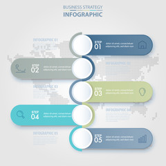 5 steps modern and clean Business Infographics design template