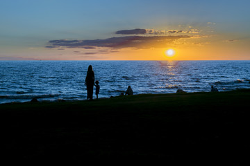 Sunset Scene at Coast, Montevideo, Uruguay
