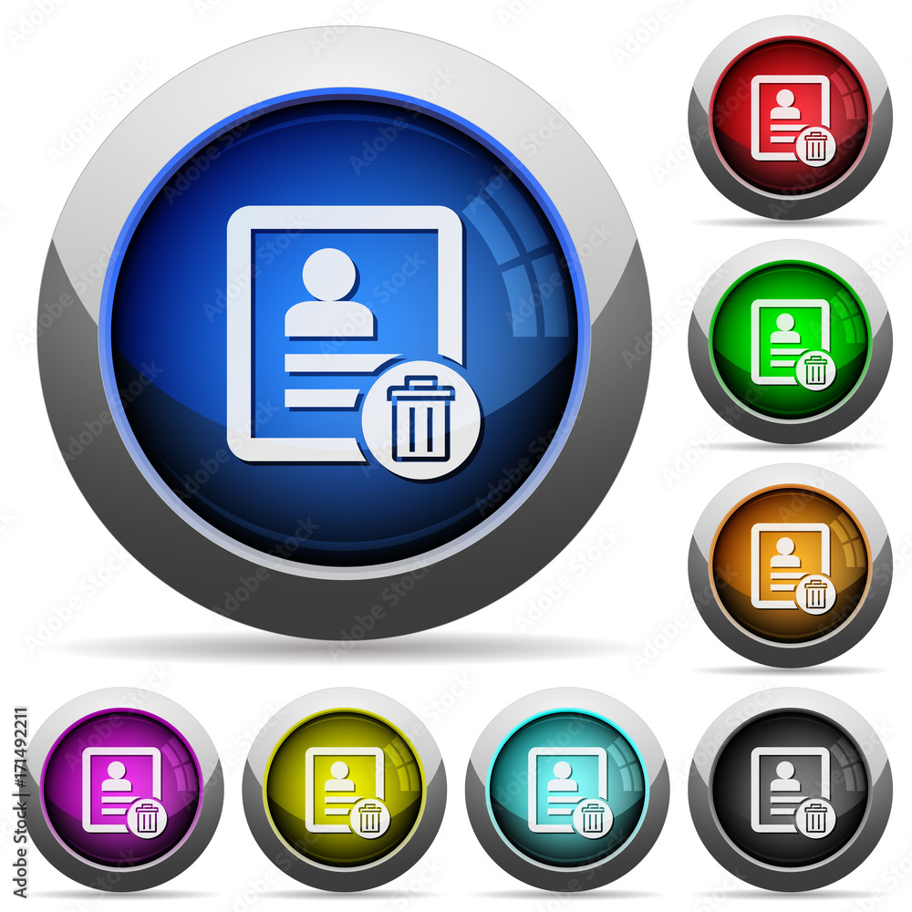 Poster delete contact round glossy buttons