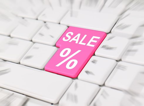 Sale / Rabatt Zeichen auf einer Tastatur