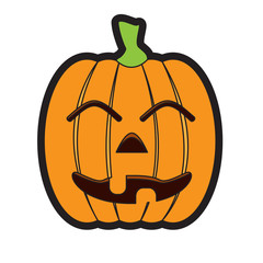 Isolated happy jack-o-lantern on a white background, Vector illustration