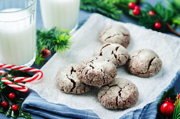 Chocolate Crinkle cookies for Christmas