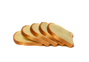 sliced white bread on the white background
