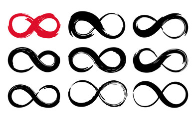 Infinity symbol ink brush stroke