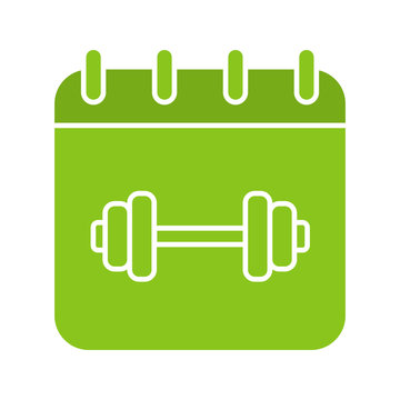 Gym Workout Schedule Glyph Color Icon