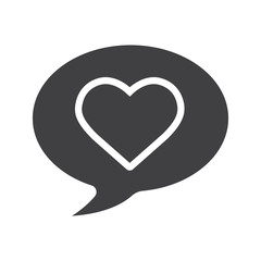 Romantic conversation glyph icon