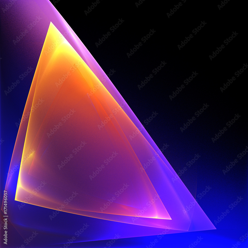 Aufkleber glowing triangle. abstract bright translucent geometric background