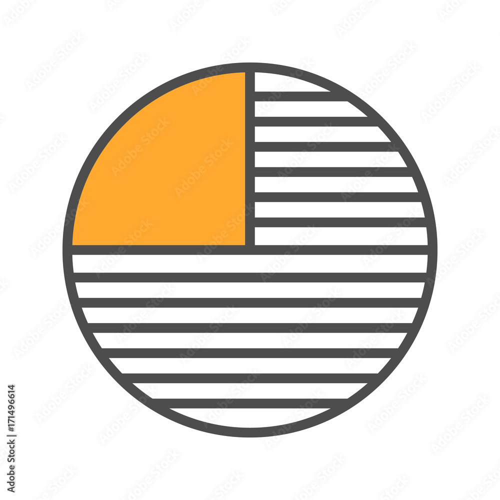 Poster circle diagram with missing part color icon