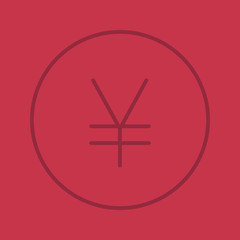 Fototapeta premium Yen linear icon