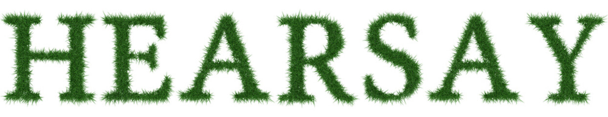 Hearsay - 3D rendering fresh Grass letters isolated on whhite background.