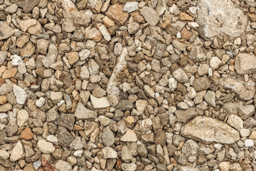 The texture of the crushed stones