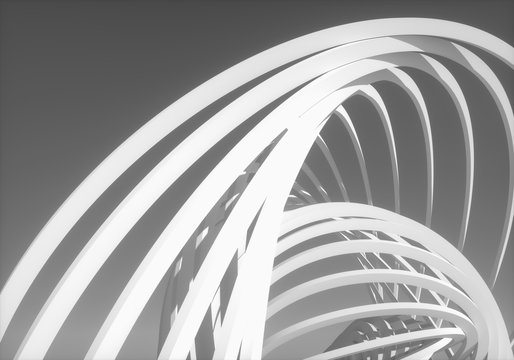 Conceptual Modern Architecture. Abstract Outdoor Structures.
