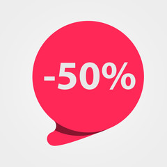 Special offer sale red tag. Discount, offer price label, symbol for advertising campaign. 50 percent off discount sticker.