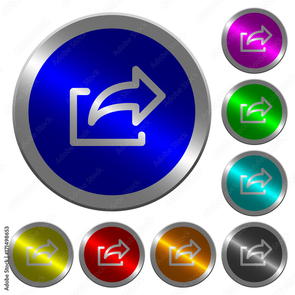 Poster export symbol luminous coin-like round color buttons