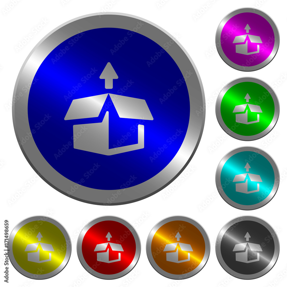 Poster unpack luminous coin-like round color buttons