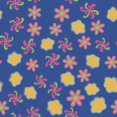 Color flower seamless pattern