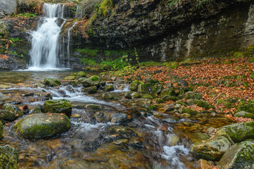 Waterfall of Puente Ra, Sierra Cebollera Natural Park, La Rioja, Spain
