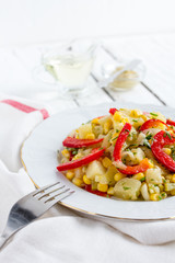 Potato salad with vegetables