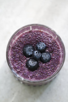 Chia pudding with blueberries