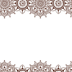 Seamless Henna Borders Vector Abstract Floral Patterns 4