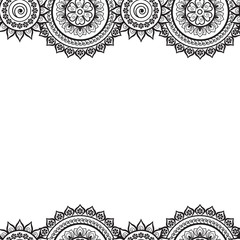 Seamless India Border Vector Abstract Floral Pattern 1