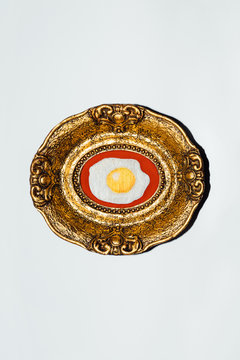 Framed Sunny Side Up Egg Embroidery