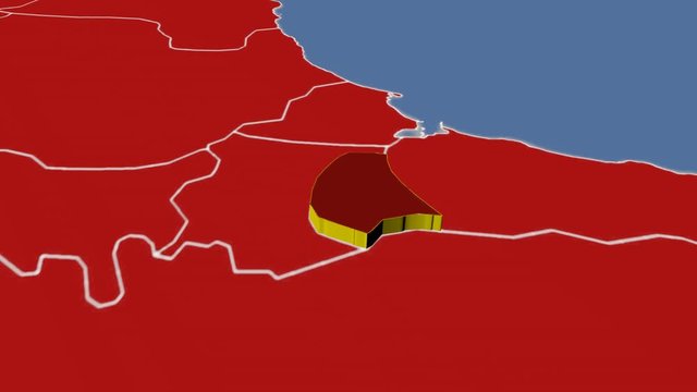 Middlesbrough - United Kingdom England, region extruded. Solids
