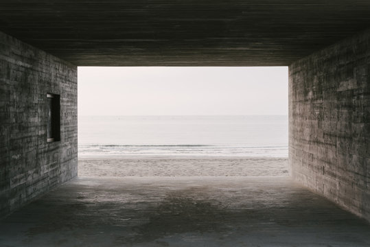 Fototapeta 'Sea seen from a corridor