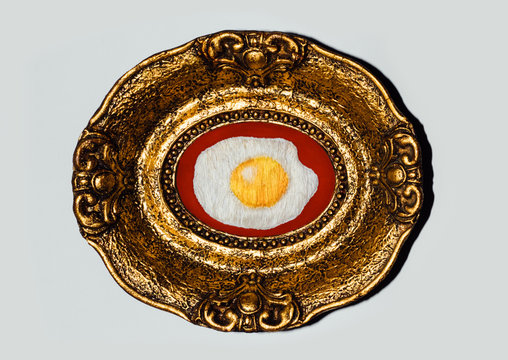 Framed Sunny Side Up Egg Embroidery