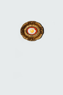 Framed Sunny Side Up Egg Embroidery