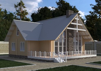 House Photo Realistic Render 3D Illustration