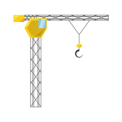 colorful   tower crane  over white  background  vector illustration