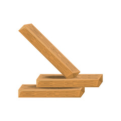 coloful  wooden  beam over white  background  vector illustration