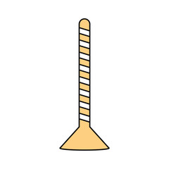 flat line colored trafic cone over white  background vector illustration