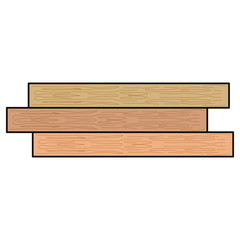 flat line colored wooden beam over white  background vector illustration