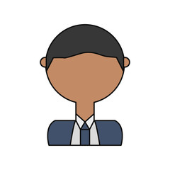 flat line businessman avatar over white background vector illustration