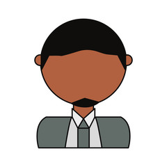 flat line businessman avatar over white background vector illustration
