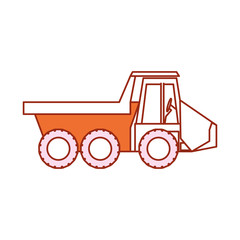 dump truck icon over white background vector illustration