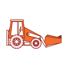 backhoe icon over white background vector illustration