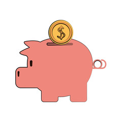 piggy bank icon image vector illustration design 