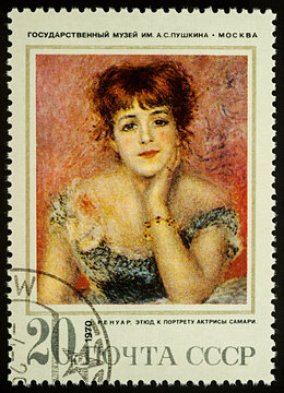 Portrait of actress Jeanne Samary by Renoir