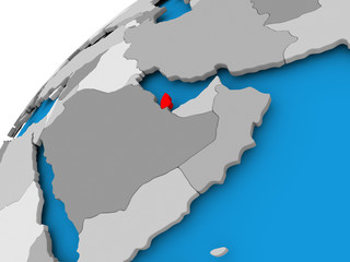 Map of Qatar in red