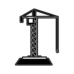 crane construction icon image vector illustration design  black and white