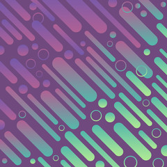 Stylish modern colorful motion gradient pattern on violet background. Design composition of violet and green round spots and diagonal lines. Vector illustration.