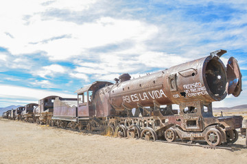Fototapeta na wymiar Old abandoned train
