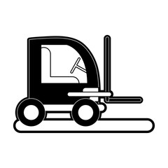 forklift industrial icon image vector illustration design  black and white