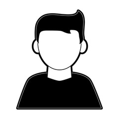 man avatar portrait icon image vector illustration design  black and white