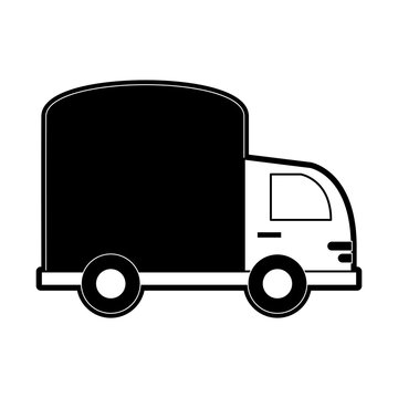 delivery truck icon image vector illustration design  black and white